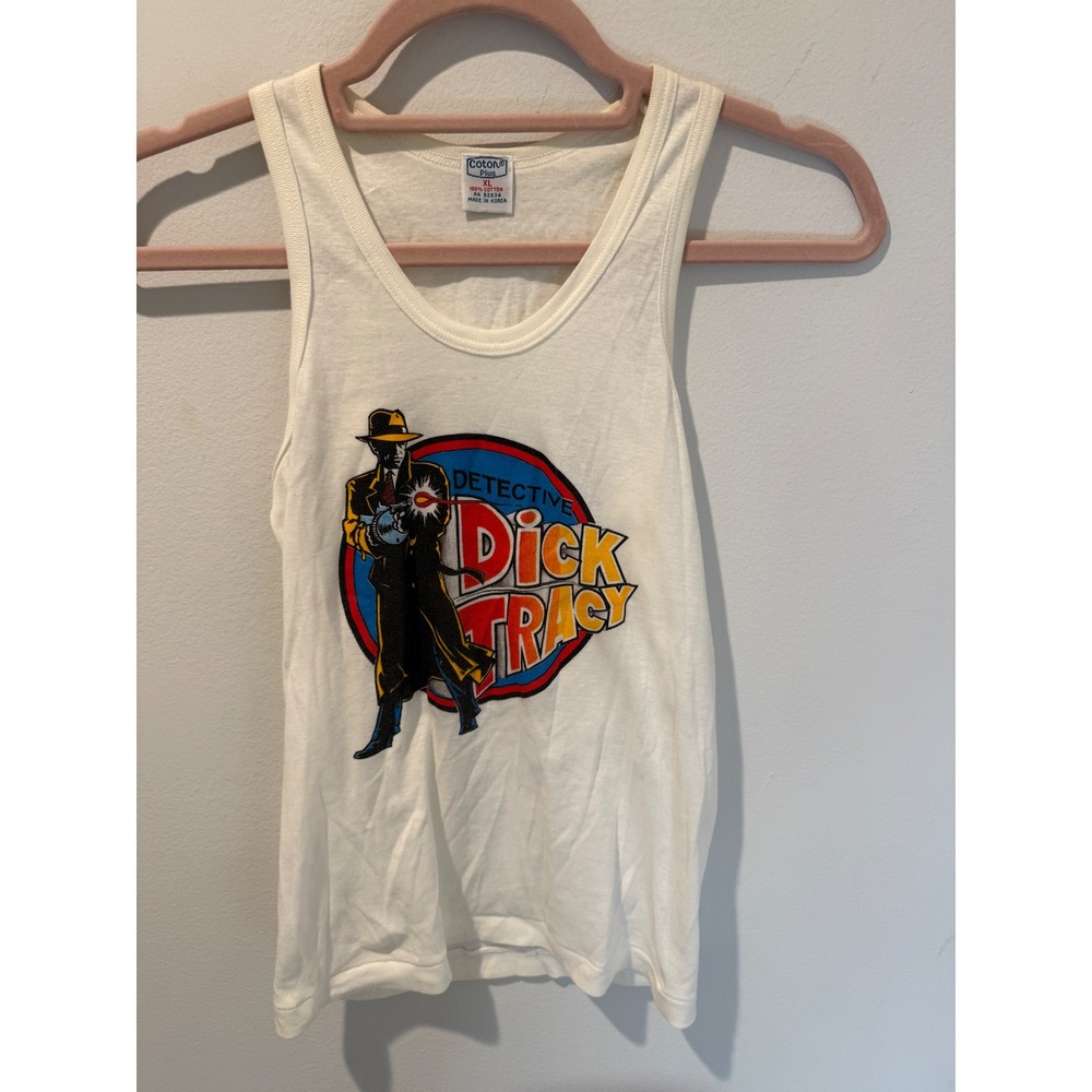 Vintage 90s Coton Plus Detective Dick Tracy Graphic Tank Top